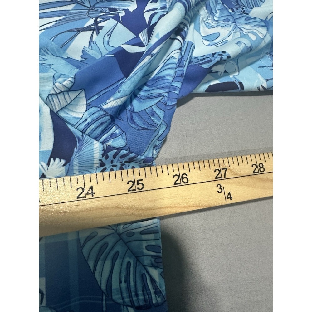 Scales Men's Blue FL Living Tropical Print Polo Shirt XL - Picture 4 of 7
